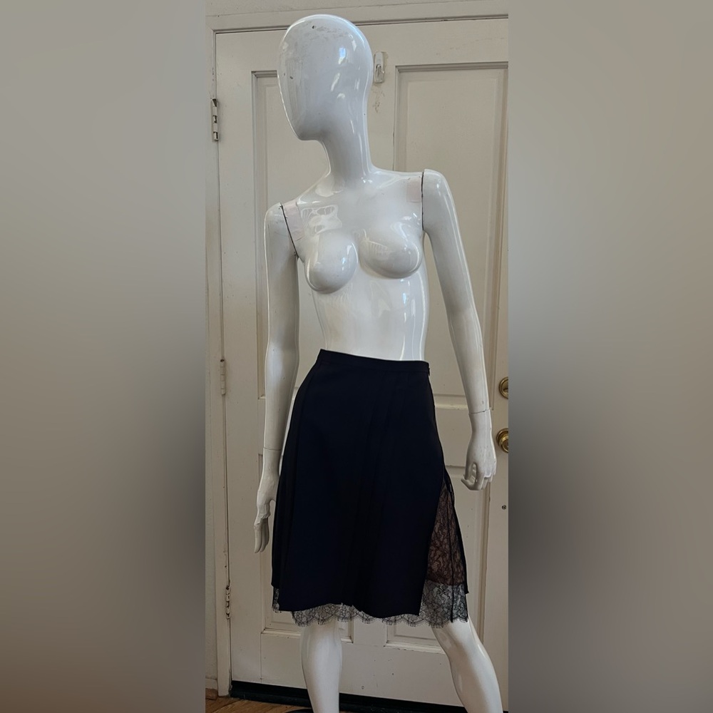 MICHAEL KORS COLLECTION NEW! Black Silk & Lace Pencil Short Silk Sz 8